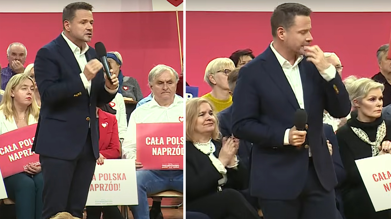 Trzaskowski toaleta troty trociny kompromitacja wybory 2025
