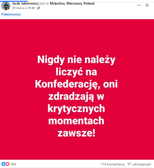 Jarosław Jakimowicz o Konfederacji Konfederacja 2025