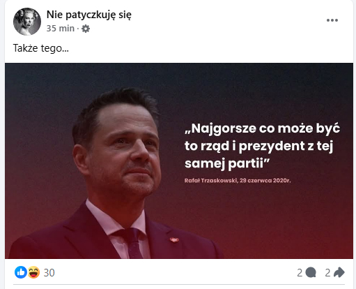 Trzaskowski rząd i prezydent z tej samej partii