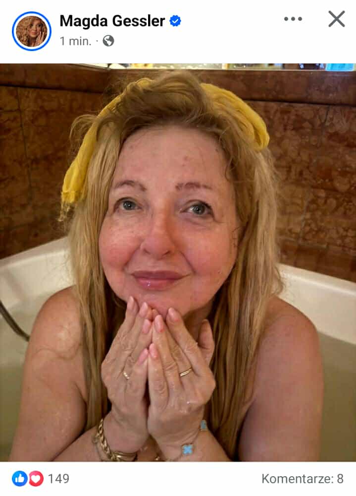 Gessler kąpiel wanna nago gwiazda TVN